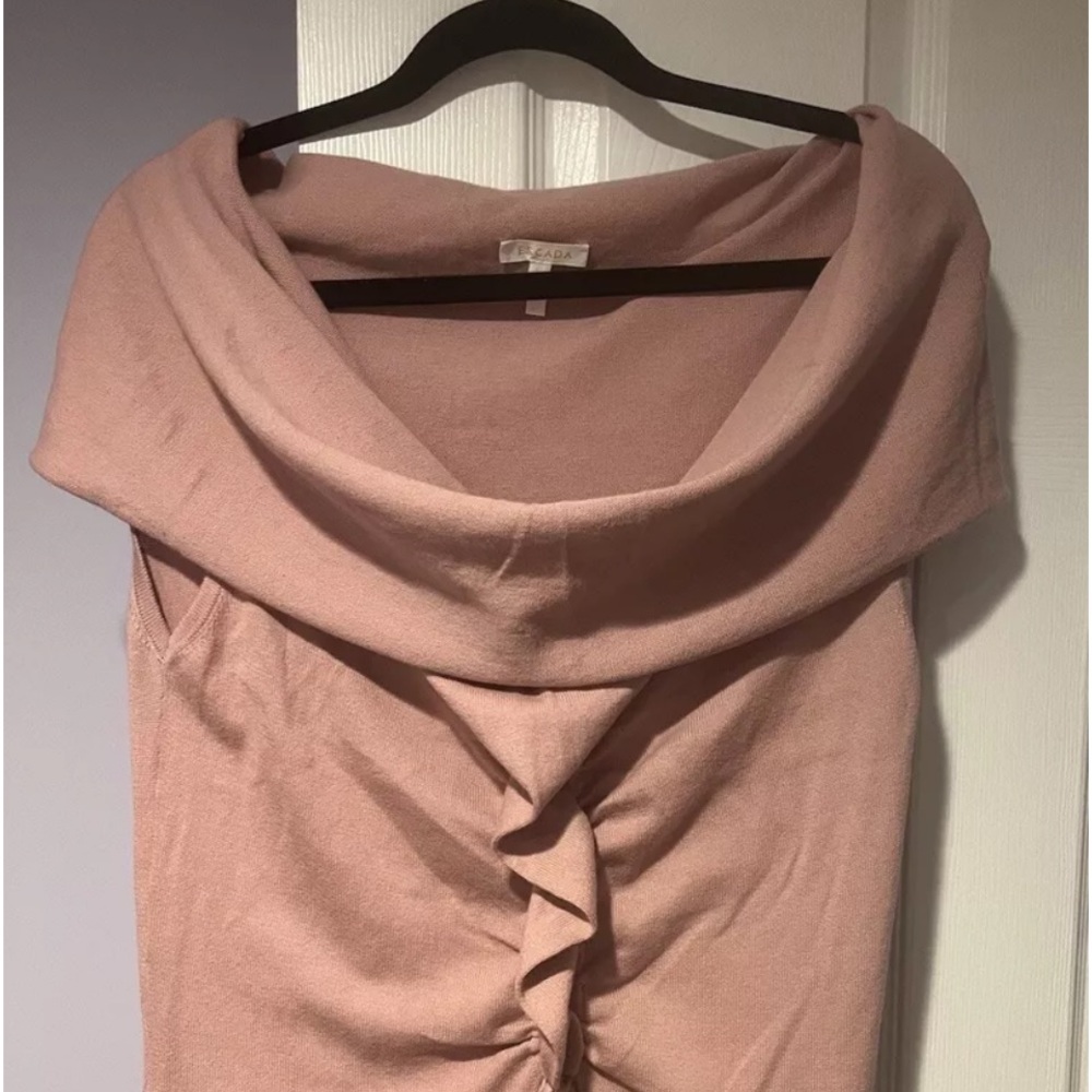 Preowned escada  Mauve sleeveless ruffle sweater  SIZE M